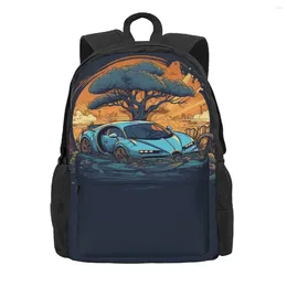 Backpack Sports Car Nature Style Cartoon College Backpacks Men Pretty High School Bags Colorful Print Rucksack