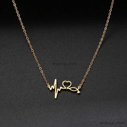 Pendant Necklaces Stethoscope Heartbeat Best Necklace Women Love Heart Stainless Steel Necklaces Pendants Medical Nurse Doctor Lover Gifts R231204