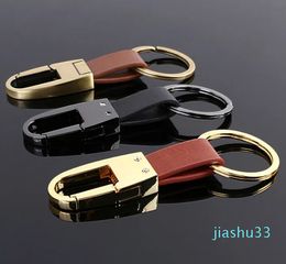 Men and Women Gift Real Leather Keychains Classic Design Three Colors Car Key Chain For Sale