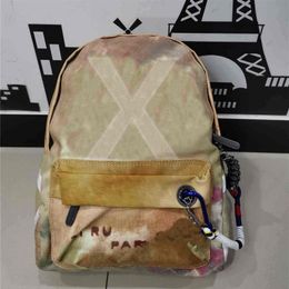 classic graffiti backpacks sports leisure men and women canvas camouflage bucket bag large capacity schoolbag bags Backpack handba291u