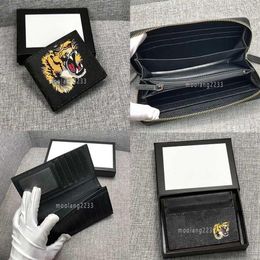 Men wallet designer card holder high quality short wallets classic brand tiger wallet gifts for man genuine leather holder pocket280U