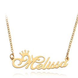 Personalized Custom English name necklaces Bracelet For Women Men stainless steel Letter Pendant charm Gold Silver chains Fashion 247J