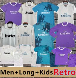 Real Madrids Retro long Soccer Jerseys Finals Football Shirt GUTI BENZEMA SEEDORF CARLOS RONALDO KAKA 11 12 16 17 18 ZIDANE Beckham men and kids RAUL Vintage FIGO