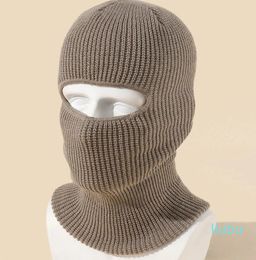 Beanie Skull Caps Candy Colour Cute Full Face Cover Ski Mask Hat Bear Ear Balaclava Knitted Hats Outdoor Protection Beanies Men