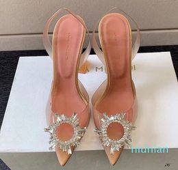 Decoration Pumps Shoes Spool Heels Sandals Women's Designers Dress Shoe Evening Slingback with