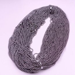 Chains Women Men Necklace 100pcs/ Bag 2.4mm 24 Inch (60cm) Beads Chain Stainless Steel Jewelry Fit Pendant Silve