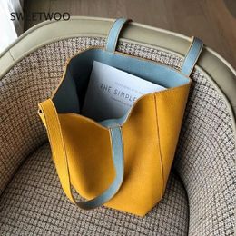 Evening Bags PU Leather Ladies Novelty Design Shoulder Bag for Women Double Side Color Student Book Shopping Bag Large Capacity Tote Handbag 231204