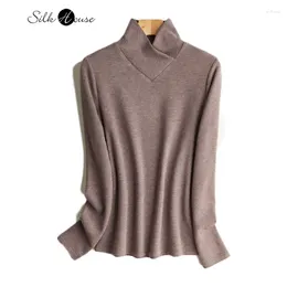 Women's Sweaters 2023 Double Faced German Velvet Base Coat Thickened Silk Cashmere Long Sleeve Warm Top