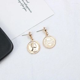 Stud Earrings Fashion Classic Retro Embossed Portrait French Earrring Head For Women Party Jewellery