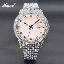 Women's Watches Relogio Feminino MISS Elegant Diamond Bling Pink Watch For Women Geneva Luxury Unique Pearl Dial Dress Drop 231204