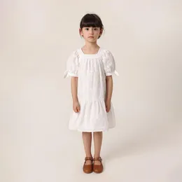 Girl Dresses MARC&JANIE Girls Summer Cotton Embroidered Short Sleeves 230593 French Series