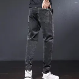 Men's Pants Solid Colour Thickened Fleece Lining Corduroy Trousers Winter Casual With Elastic Waist Straight Fit