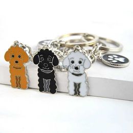 Key Rings Poodle Teddy Dog Pendant Key Chains For Women Men Girls Metal Car Key Ring Keychain Bag Charm DIY Accessories Couple Lover gift YQ231204