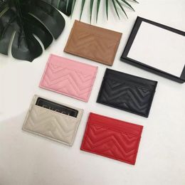 2022 new fashion Card Holders woman Letter mini wallet Whole Designer pure Colour genuine leather Black wallet with box267z