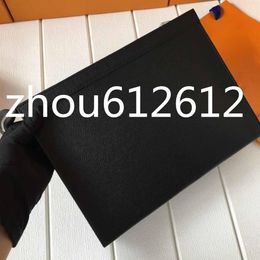 Mens Clutch Bag Toiletry Pouch Wash Bag Make Up Box Genuine Leather handbags zippy bag 26CM M61692 N41696 Wallet PURSE POCHET257E