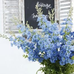Decorative Flowers Artificial Delphinium Flower Long Branch Wedding Home Hyacinth Silk