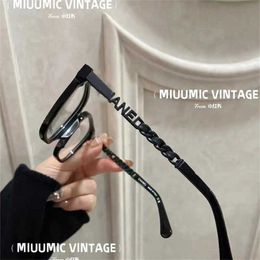 New High Quality Small Fragrance Eyeglass Same 0521 Black Samurai Plain Artefact Large Face Slim Sunglasses Frame Female