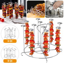 BBQ Grills Other Sporting Goods 6Qt 8Qt Air Fryer Skewer Stand Compatible with Ninja Foodie Vertical Skewers Holder Grilling Kitchen Accessories 231204