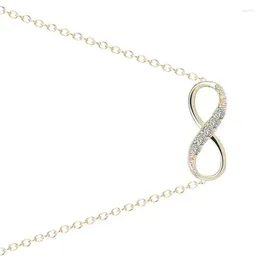 Chains Fashion Infinity Pendant Women's Geometric Rhinestone Accessories Alloy Letter Necklace Sweet And Cute Birthday Gifts