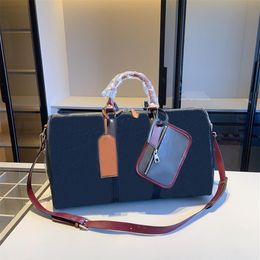 Men Designers Duffle Bag 50cm Classical for Women Travel Bags Men's Hand Luggage Travel Bag Men Leather Handbags Large Cross 236t