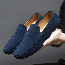 Dress Shoes Suede Leather Men Loafer Casual Fashion Flats sneakers Unisex Driving Moccasins Plus Size 48 231204