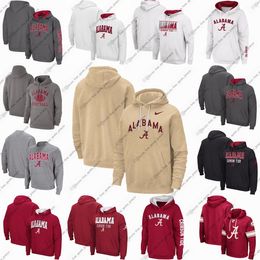 Men's Colosseum Cream Alabama Crimson Tide Resistance Pullover Hoodie Lace Up Pullover customize any name or number Black WHITE Women Youth all stitched