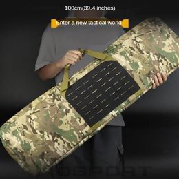 Stuff Sacks 100cm Rifle Bag Soft Outdoor Tactical Carbine Cases Padded Gun Case With Adjustable Sling Multiple Pouches256W