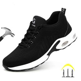 Boots Air Safety Shoes Men Steel Toe PunctureProof Work Sneakers Male Indestructible Footwear 231204
