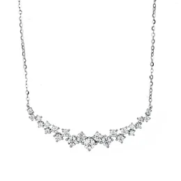 Chains Elegant And Sophisticated Sterling Silver Necklace With Exquisite Design High-end Diamond Pendant