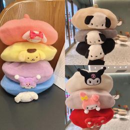 Anime Beanie Cute Kawaii Beanie Knit Hats, Funny plush Hat Winter cartoon bear Skiing Slouchy Warm Cap for kid zx0023