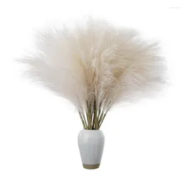 Decorative Flowers Dried Artificial Pampas Grass Plant Faux Fluffy Bulrush Reed For Vase Filler Farmhouse Home Wedding