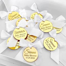 Party Supplies 10pcs Personalized Wedding Favour Name Tag Round Acrylic Gift Christmas Birthday Baby Shower Custom Cupcake Topper