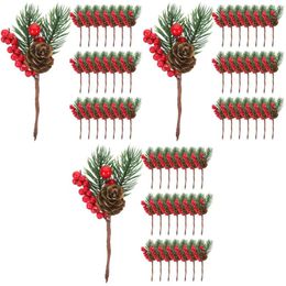 Decorative Flowers Xmas Tree Hanging Ornaments Artificial Pine Cone Christmas Crafts Party Supplies