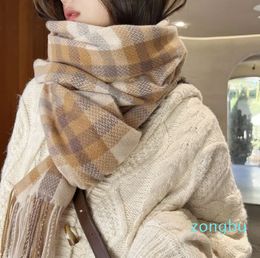 designer scarf for women New Thick Scarf South Korea Sweet and Warm Imitation Cashmere Scarf Plaid Shawl