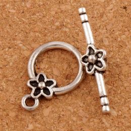 Plum Flower Bracelet Toggle Clasp 100sets lot Antique Silver Fit Bracelets L847 Jewellery Findings & Components LZsilver2658