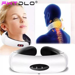 Massaging Neck Pillowws Electric Pulse Neck And Back Massager Far-infrared Heating Analgesic Tool For Health Care And Relaxation 231204