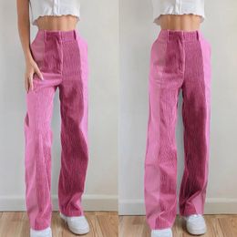 Women's Pants 2023 Casual Autumn Women Corduroy Wide Leg Vintage Solid Color Elastic Waist Elegant Sexy Party Long Sweat Trouser