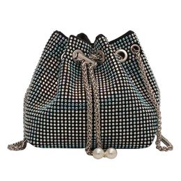 Evening Bag s Shoulder Luxury Designer Gold Ball Chain Crossbody Bag Soft Ladies Fashion Diamond Decorated Tote 220919306j
