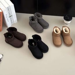 UG G Australia Children Shoes Girls Lies Boots Winter Warm Genuine Leather Ankle Toddler Boys Bottes LI Shoe Kids Snow Boot Baby Plush