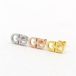 Fashion Letters Stud Earrings for Women Stainless Steel OL Korean Designer Ear Rings Earings Earring Jewellery Gift228G