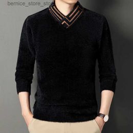 Men's Hoodies Sweatshirts Mens High collar Pullovers Youthful Vitality Fashion Patchwork Knitted Sweater Men Slim Casual Pullover Autumn Wintr Knitwear Q231204