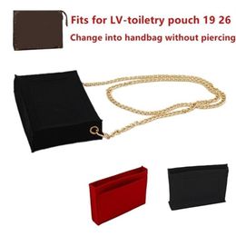 Change toiletry pouch 19 26 purse insert Organiser Makeup Handbag travel Inner Cosmetic bag base shaper Q1104275m