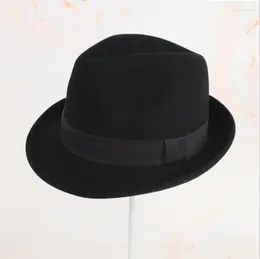 Berets Wool High Quality Fedora Hats For Men Black Ribbon Winter Hat Comfortable Cool Beautiful Various Colours Women