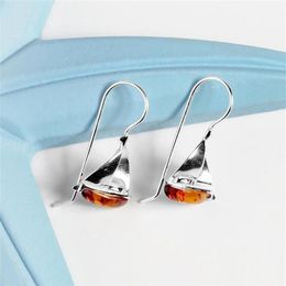 Dangle & Chandelier Sailboat Pendant Earrings Silver Colour Amber Boat Yacht Nautical Women Jewellery Sailor Gifts Fashion Accessorie307V