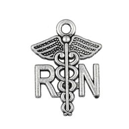 Caduceus RN Charm Registered Nurse Pendant Medical Bracelet Findings 20pcs242V