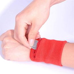 Wallets Women Men Travel Sweatband Running Wrist Wallet Key Sport Wristband With Zipper Pocket 8 8cm317n