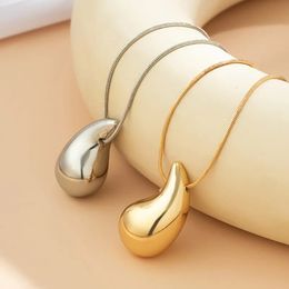 Charm Gold Plated CCB Chunky Teardrop Pendant Necklaces Earrings Dupes for Women Thick Water Drop Necklace Jewelry Lightweight 231204