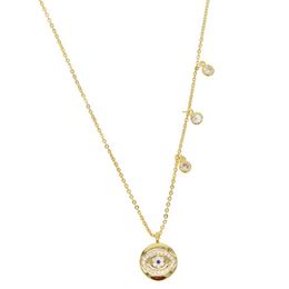 Whole- lucky evil eye charm necklace cz drop elegance fashion jewelry women elegance fashion pendant necklaces283e