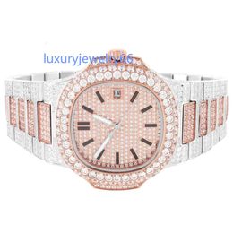 VVS moissanite diamond watch with stainless steel material for hip hop women jewelry wearing