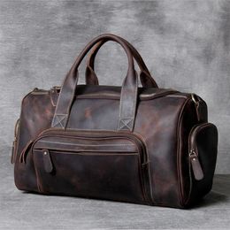 Travel Bag Fashion Man Designer Business Trip For Outdoor Genuine Leather Shoe Duffle Bag Male Coffee Black342O